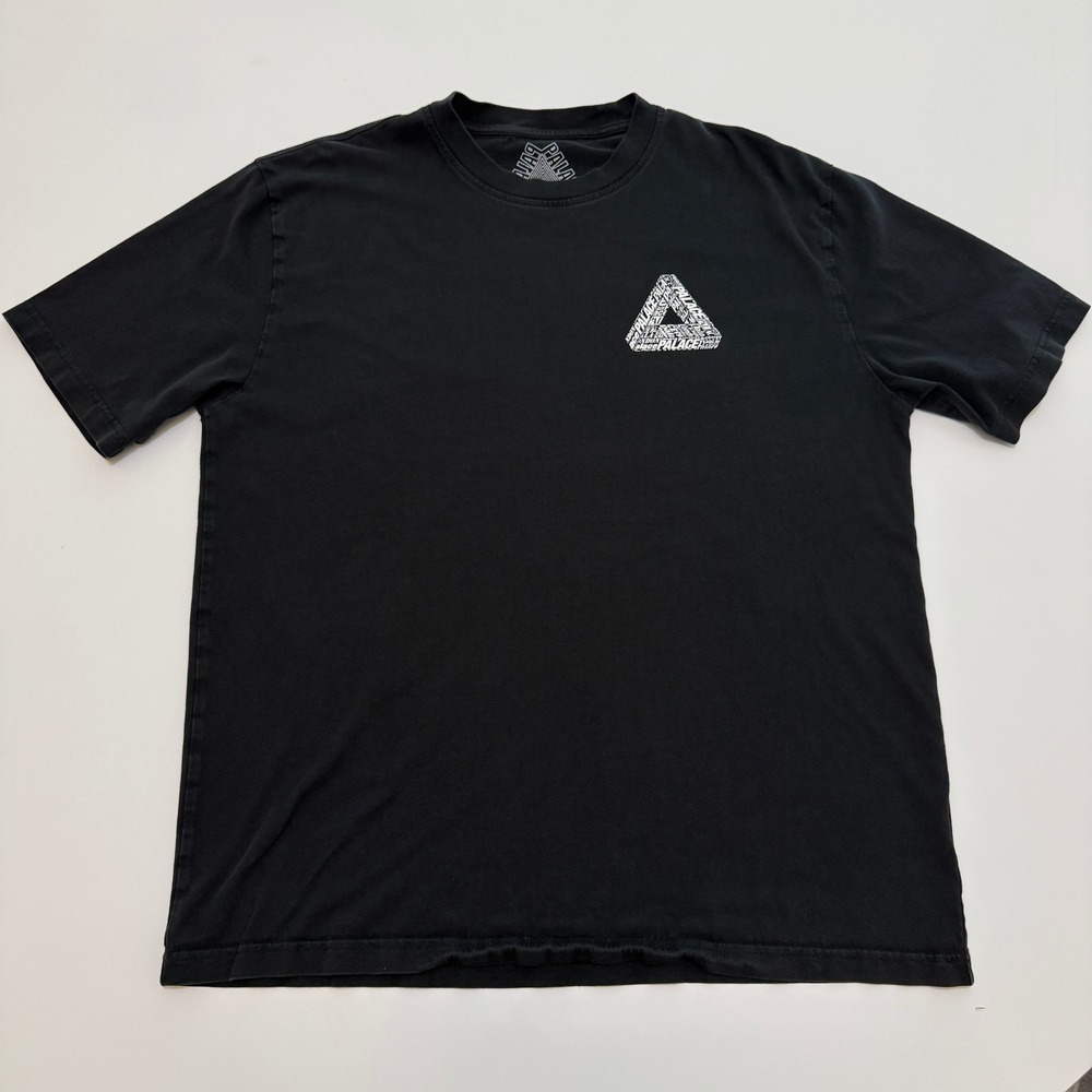 Palace Tri-Ferg Multi Logo Black Cotton T-Shirt Mens XL
